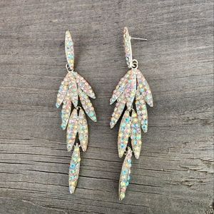 Vintage Rhinestone crystal drop earrings